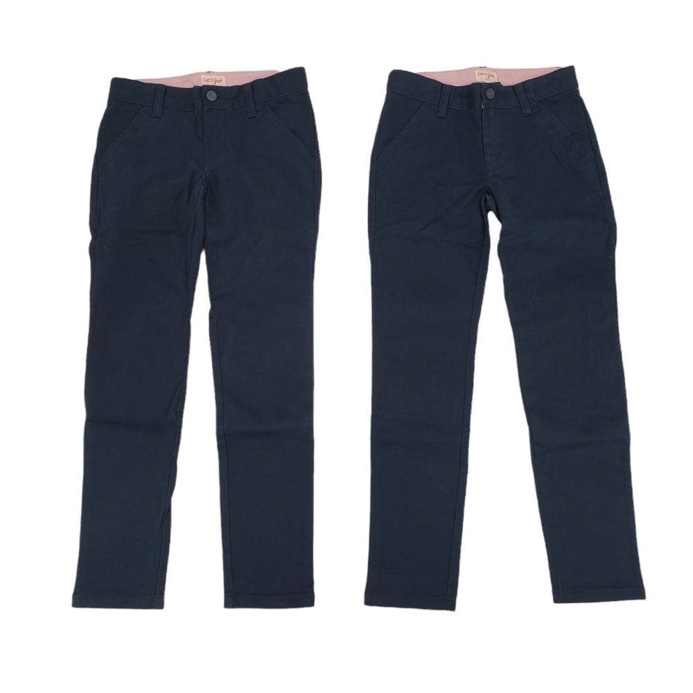 NWT Cat & Jack Girls School Uniform Pants Size 8 - Two Pack Fighter Pilot Blue
